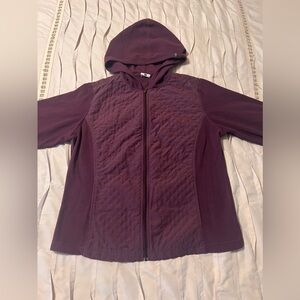 Columbia Women's Size Large Sportswear Zip Long Sleeve Fleece Hoodie Plum